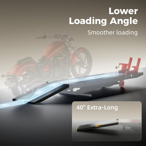Extra-Long 40" Motorcycle Lift Table Ramp