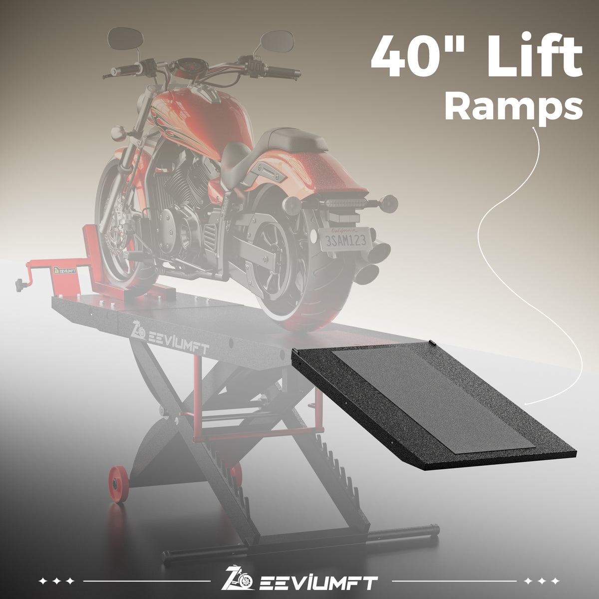 40" Motorcycle Lift Center Ramp
